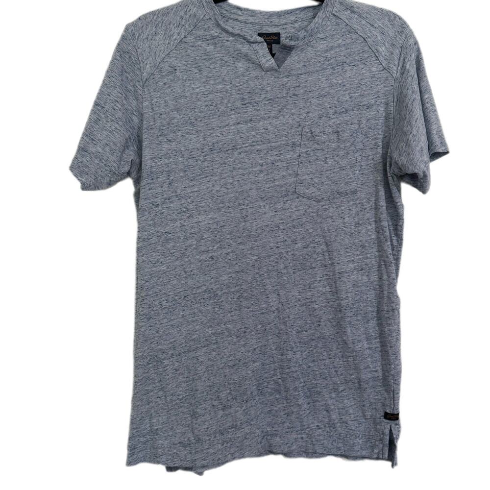Good Man Premium Cotton Heathered Blue 100% Cotton Pocket TShirt Raglan Medium